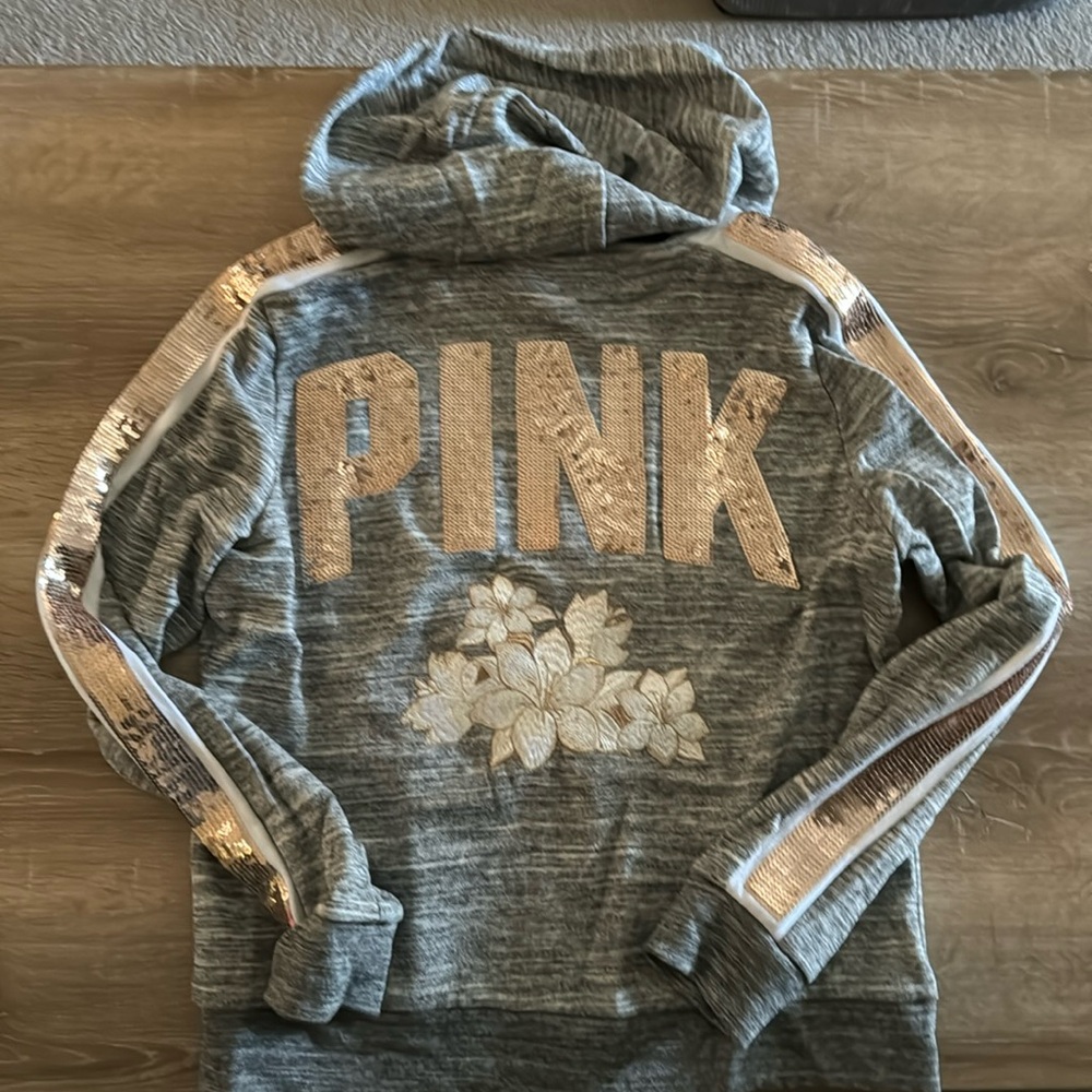 PINK bling marled grey 2 piece set